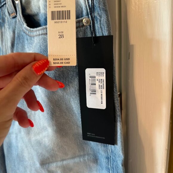 NWT Edwin Pool Wash Wide Leg Denim Jeans Anthropologie - Picture 4 of 9